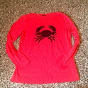 Talbots Petites‎ Women's Pink Crab Knit Sweater Long Sleeve Size LP